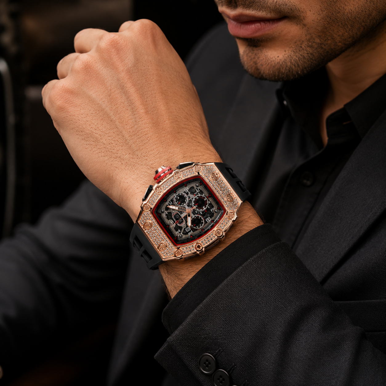 ROYALTIME – Elegant Timepiece with Brilliant Rhinestone Embellishments
