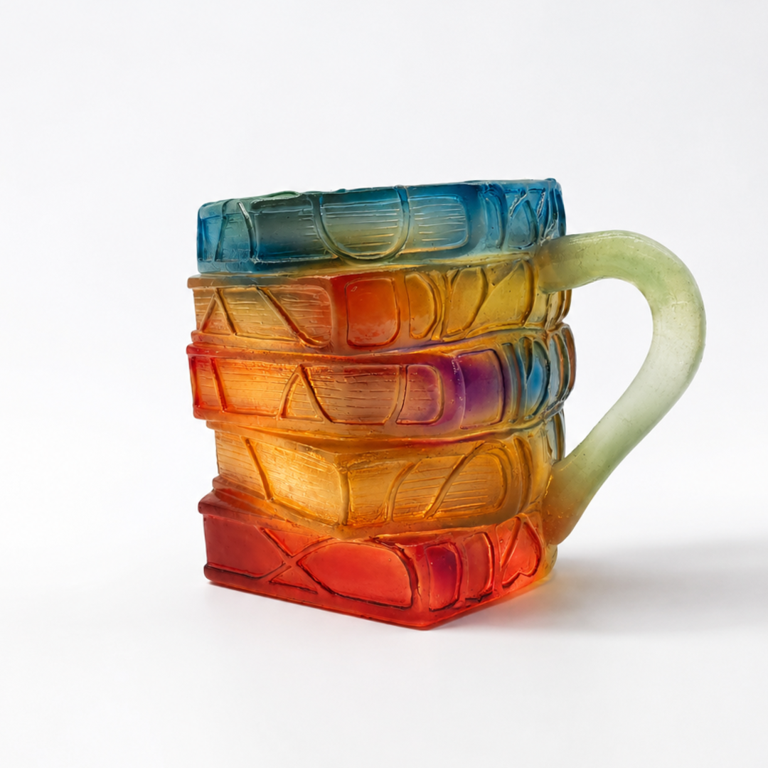 LITERIVA – Glass Book Mug Literary Style Coffee Cup