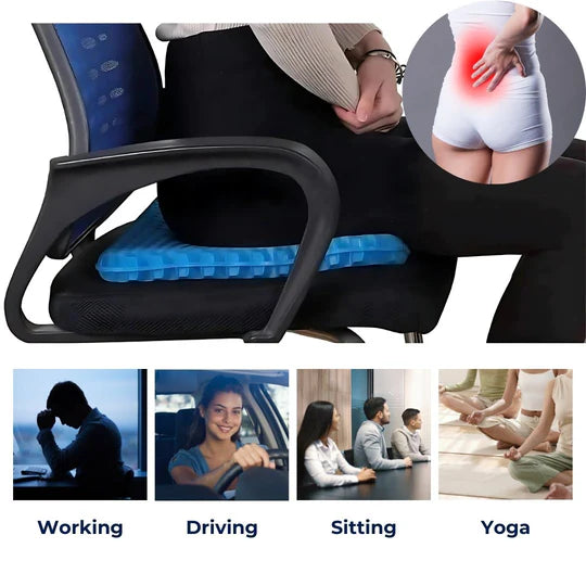 ComfortEase - Orthopedic Gel Seat Cushion for Tailbone & Lumbar Support 6