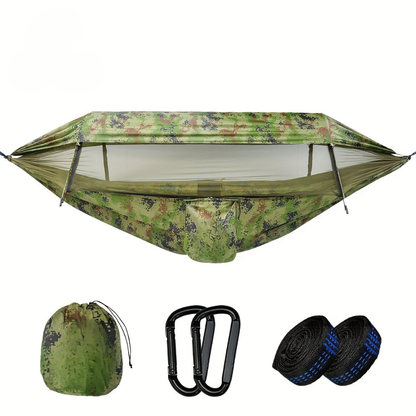 SKYREST – Camping Hammock with Mosquito Net and Sun Shelter