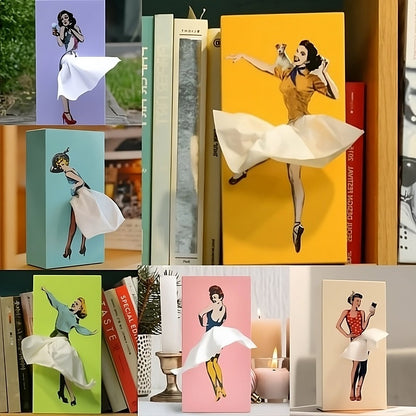 Creative Flying Skirt Tissue Box Cover - Whimsical Tissue Holder for Home Décor 0