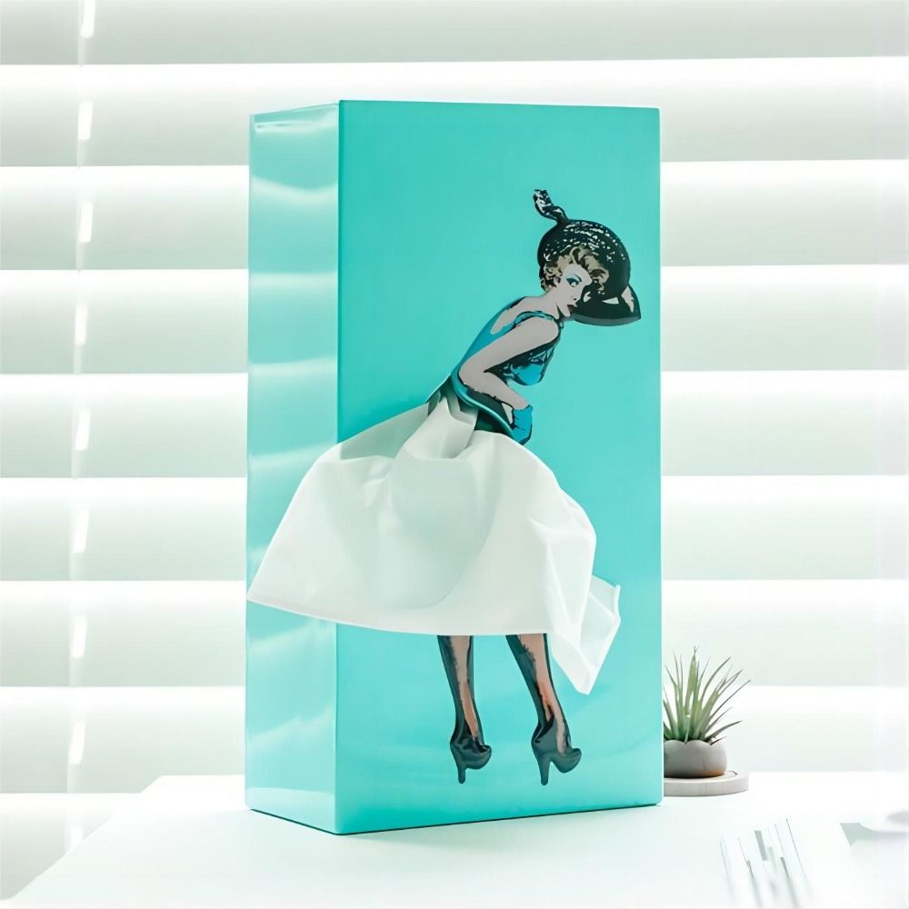 Creative Flying Skirt Tissue Box Cover - Whimsical Tissue Holder for Home Décor 2