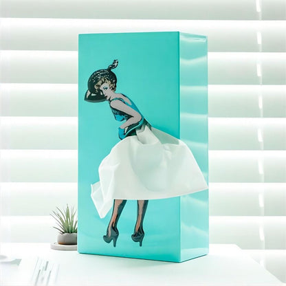 Creative Flying Skirt Tissue Box Cover - Whimsical Tissue Holder for Home Décor 2