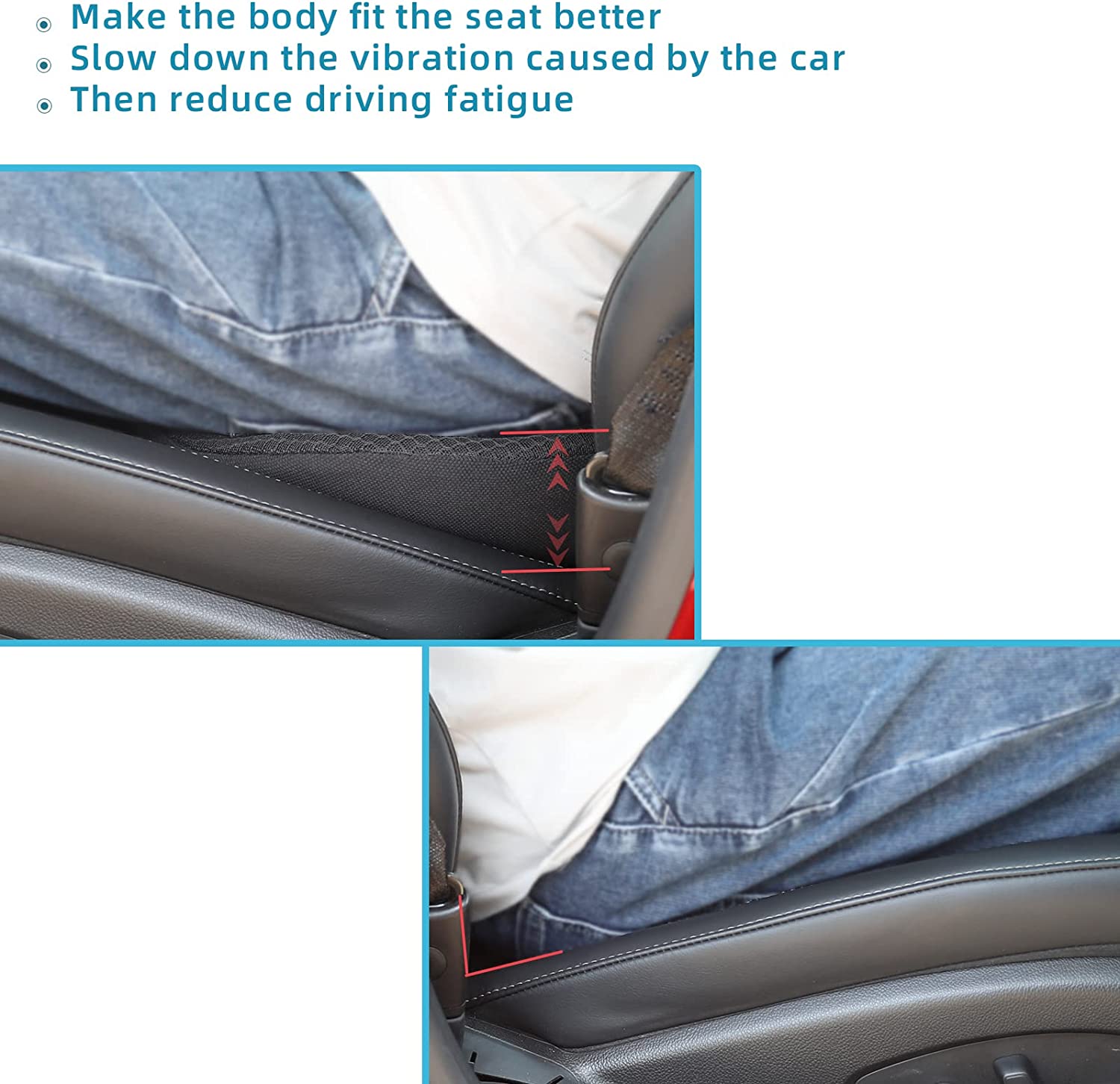 DRIVERLIFT - Ergonomic Car Seat Cushion for Height Boost & Comfort 5