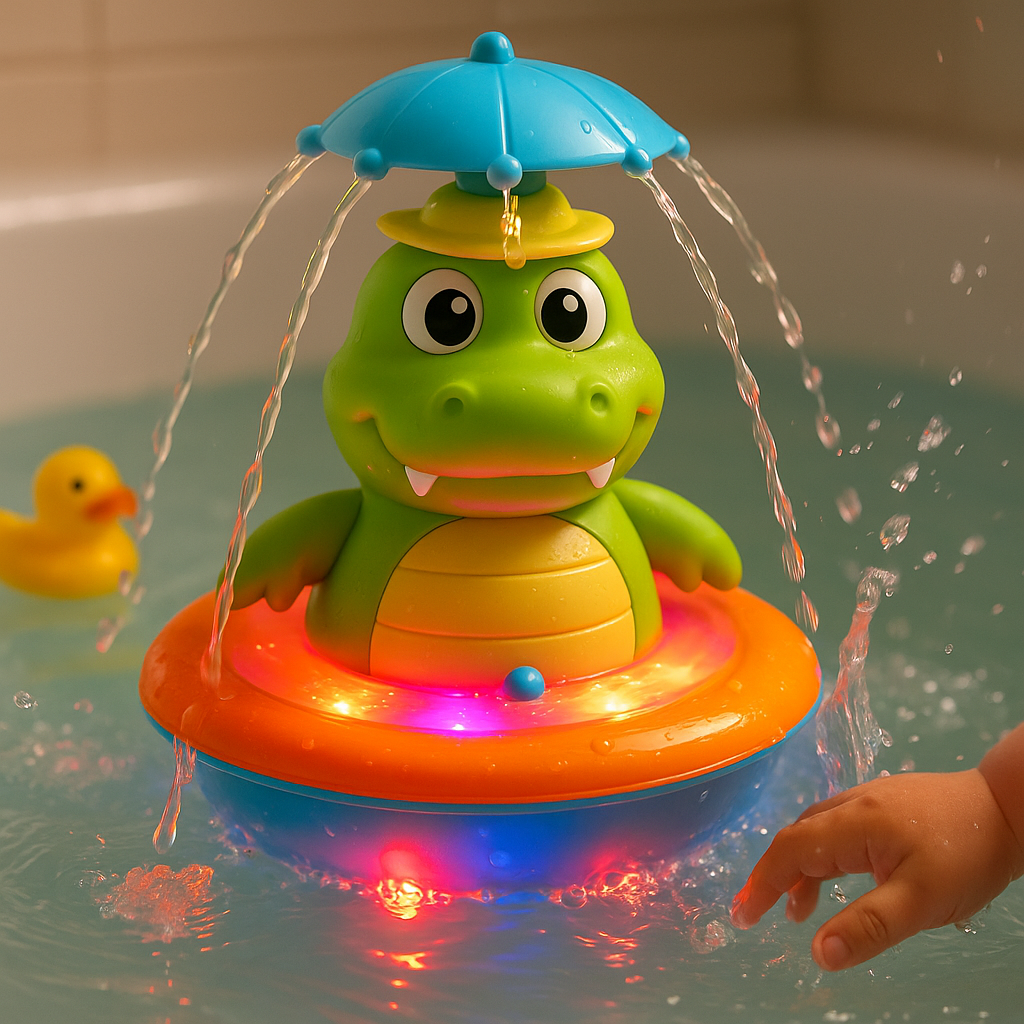 SPLASHSNAP – Light Up Floating Crocodile Bath Toy