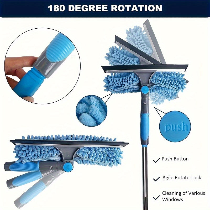 VIEWSHINE – 2-in-1 High Window Cleaning Kit with Extendable Pole & Squeegee