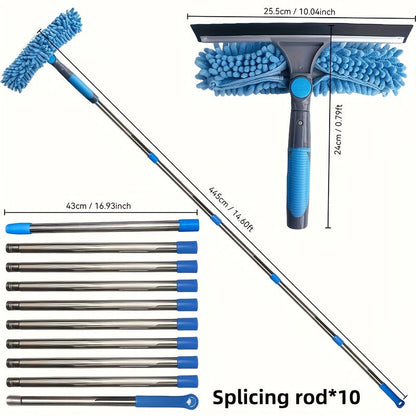 VIEWSHINE – 2-in-1 High Window Cleaning Kit with Extendable Pole & Squeegee