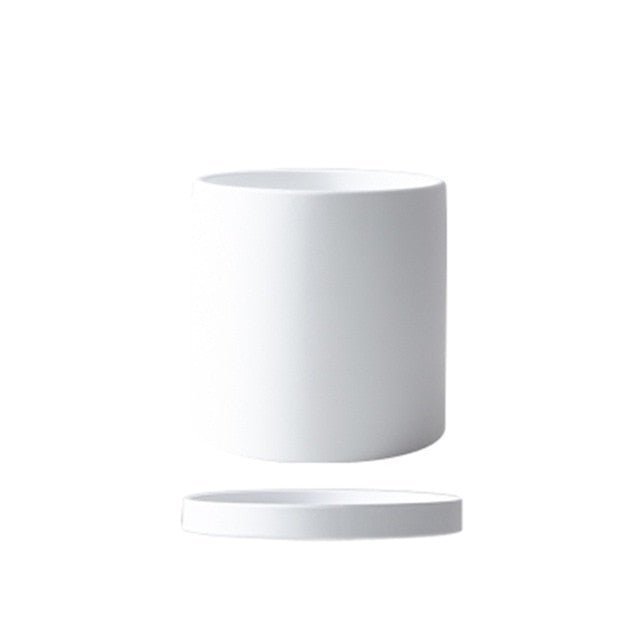 Elegant White Ceramic Flowerpot - Minimalist Design for Modern Home Décor 17