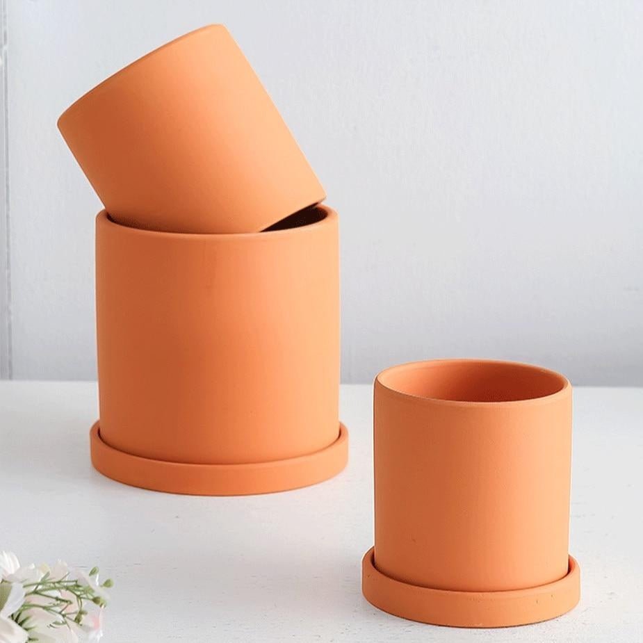Elegant White Ceramic Flowerpot - Minimalist Design for Modern Home Décor 6