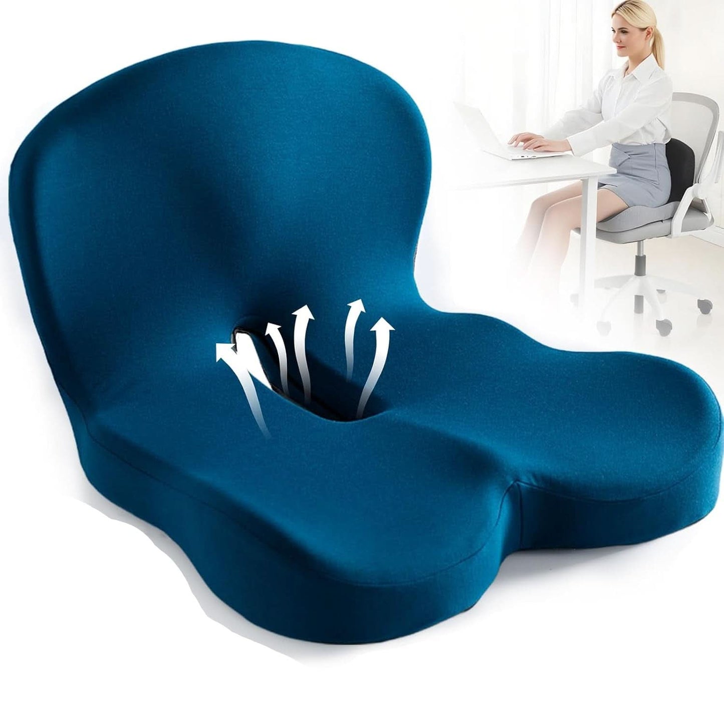 COMFISEAT – Premium memory foam cushion for posture & comfort