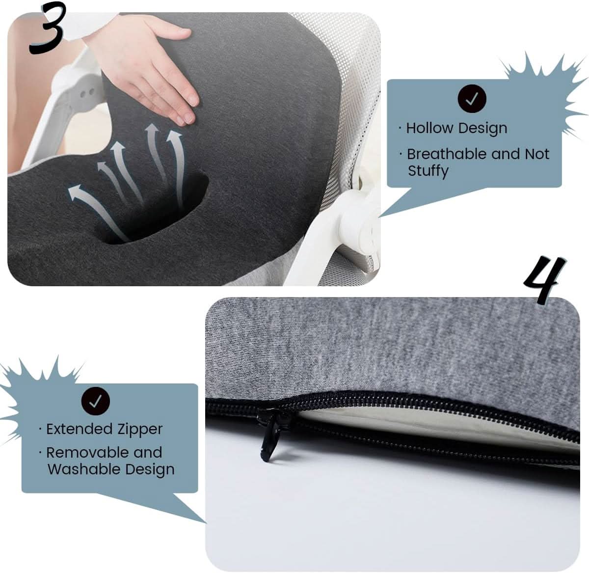 COMFISEAT – Premium memory foam cushion for posture & comfort
