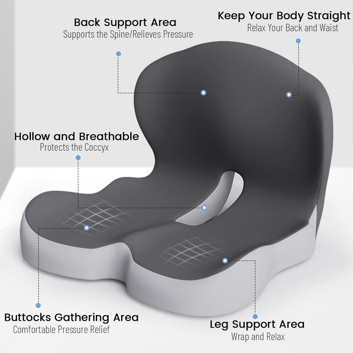 COMFISEAT – Premium memory foam cushion for posture & comfort