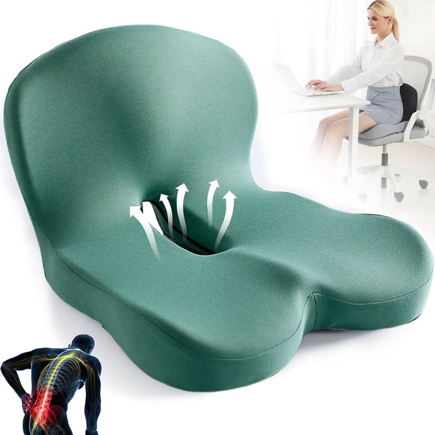 COMFISEAT – Premium memory foam cushion for posture & comfort