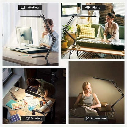 FlexiGlow - Adjustable Clip Lamp with 3 Color Temperatures & 10 Brightness Levels for Reading and Desk Use 3