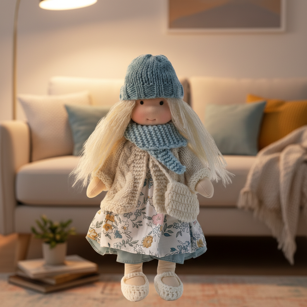 BELLAWOOD – Handmade Waldorf-Inspired Cotton Doll for Creative Play