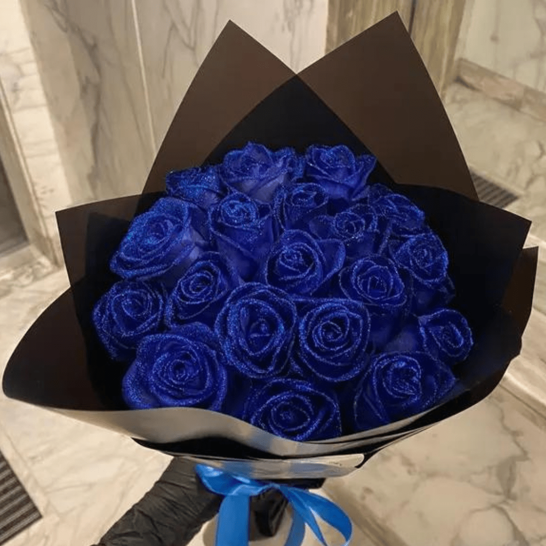 GlamRose - Glitter Artificial Rose, Faux Flower for Elegant Home Decor 0