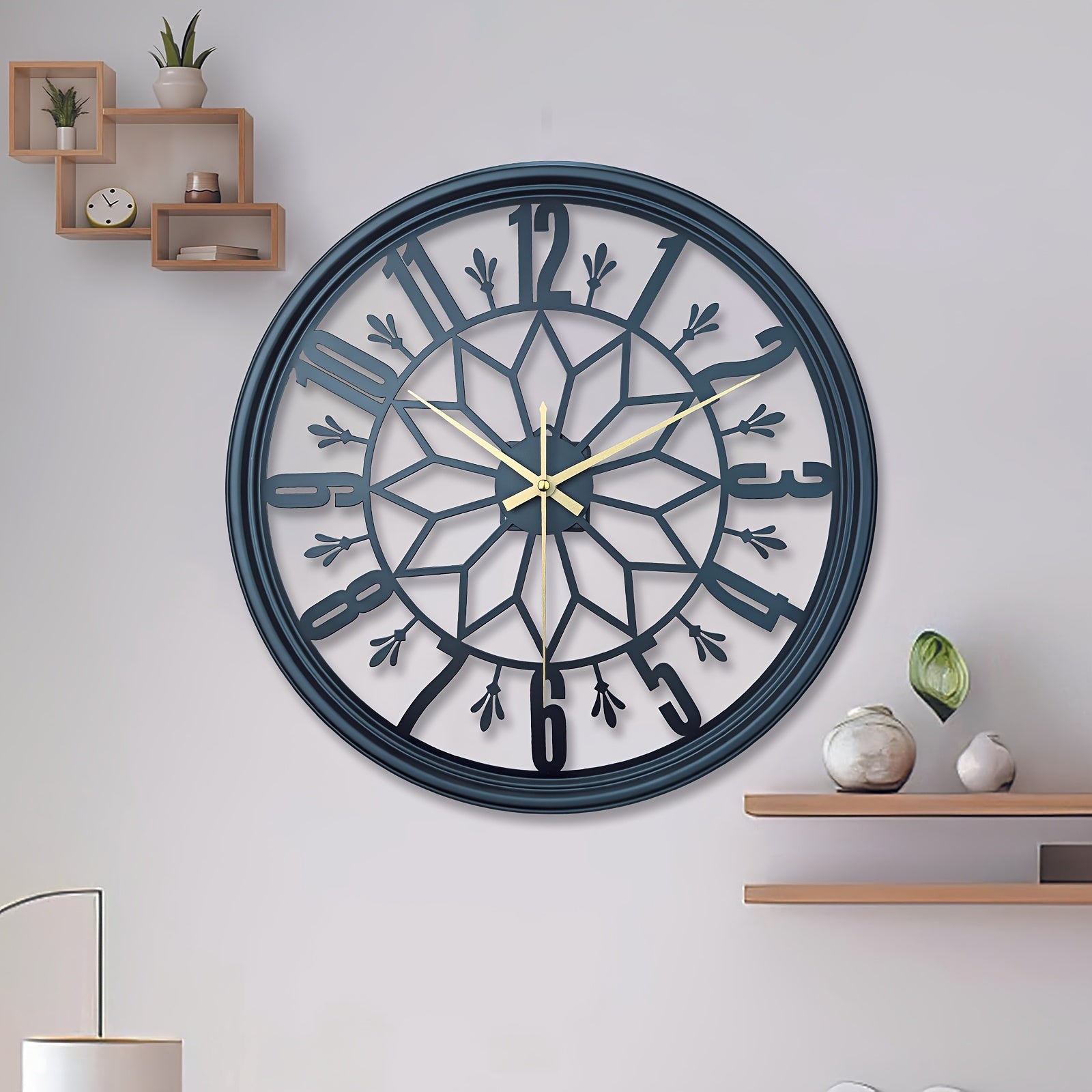 Handcrafted Vintage Metal Wall Clock – Silent Non-Ticking Design 2
