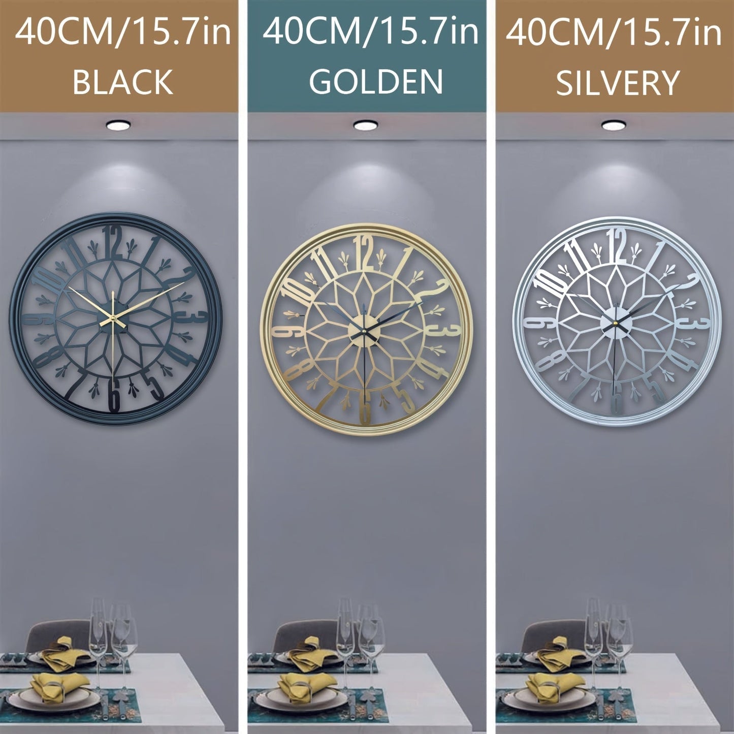 Handcrafted Vintage Metal Wall Clock – Silent Non-Ticking Design 3