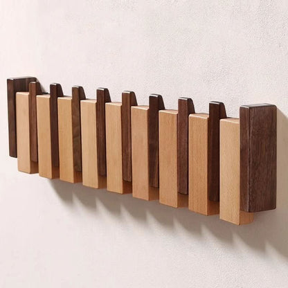 SONATAHOOK – Handcrafted Piano-Style Wall Coat Rack with Folding Hooks