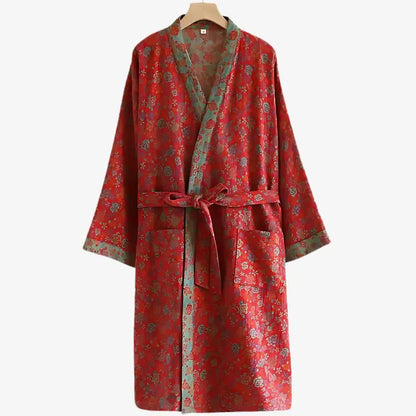CALMROBE – Organic Cotton Kimono Bathrobe with Breathable Gauze Fabric