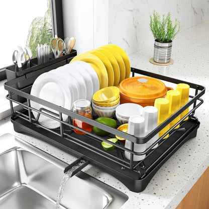 KITCHENDRY - Large Dish Drying Rack with Integrated Drip Tray for Efficient Kitchen Organization 0