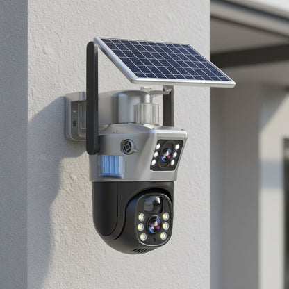 SECUREVIEW – Wireless 4K security camera with solar panel & 360° coverage