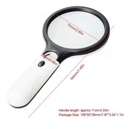 CLARISCOPE – 45x Handheld Magnifying Glass with LED Light for Precision Viewing