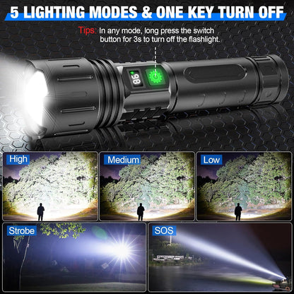 LUMINA TORCH - High-Output Tactical Flashlight with Rechargeable Battery & Power Bank Function 3