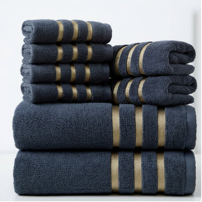 LUXEBLISS - 8-Piece Hotel-Quality Cotton Towel Set for Everyday Comfort 5