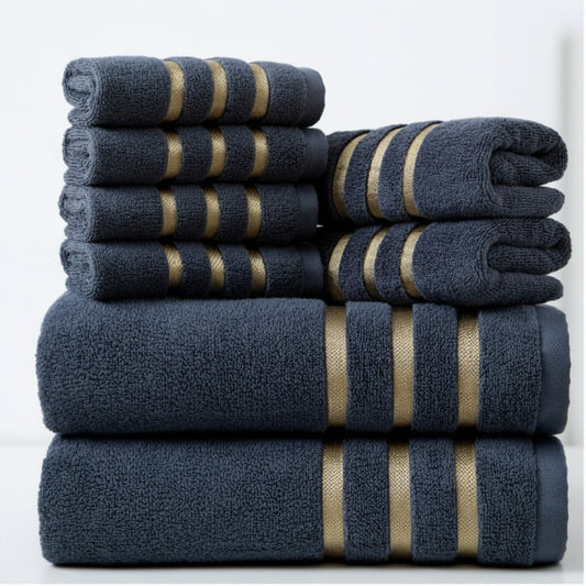 LUXEBLISS - 8-Piece Hotel-Quality Cotton Towel Set for Everyday Comfort 5