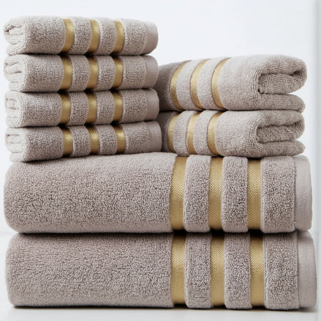 LUXEBLISS - 8-Piece Hotel-Quality Cotton Towel Set for Everyday Comfort 6