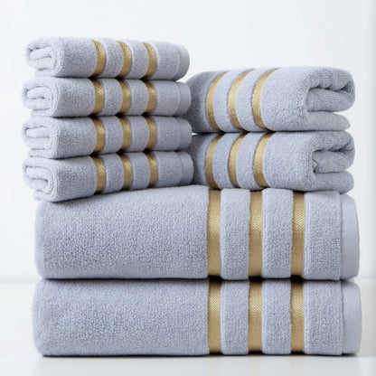 LUXEBLISS - 8-Piece Hotel-Quality Cotton Towel Set for Everyday Comfort 7