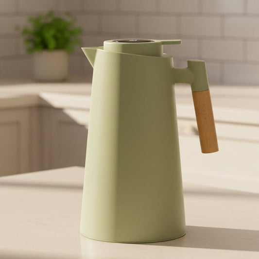 PURETHERMO – Double-Wall Thermal Carafe with Temperature Display and Wooden Handle