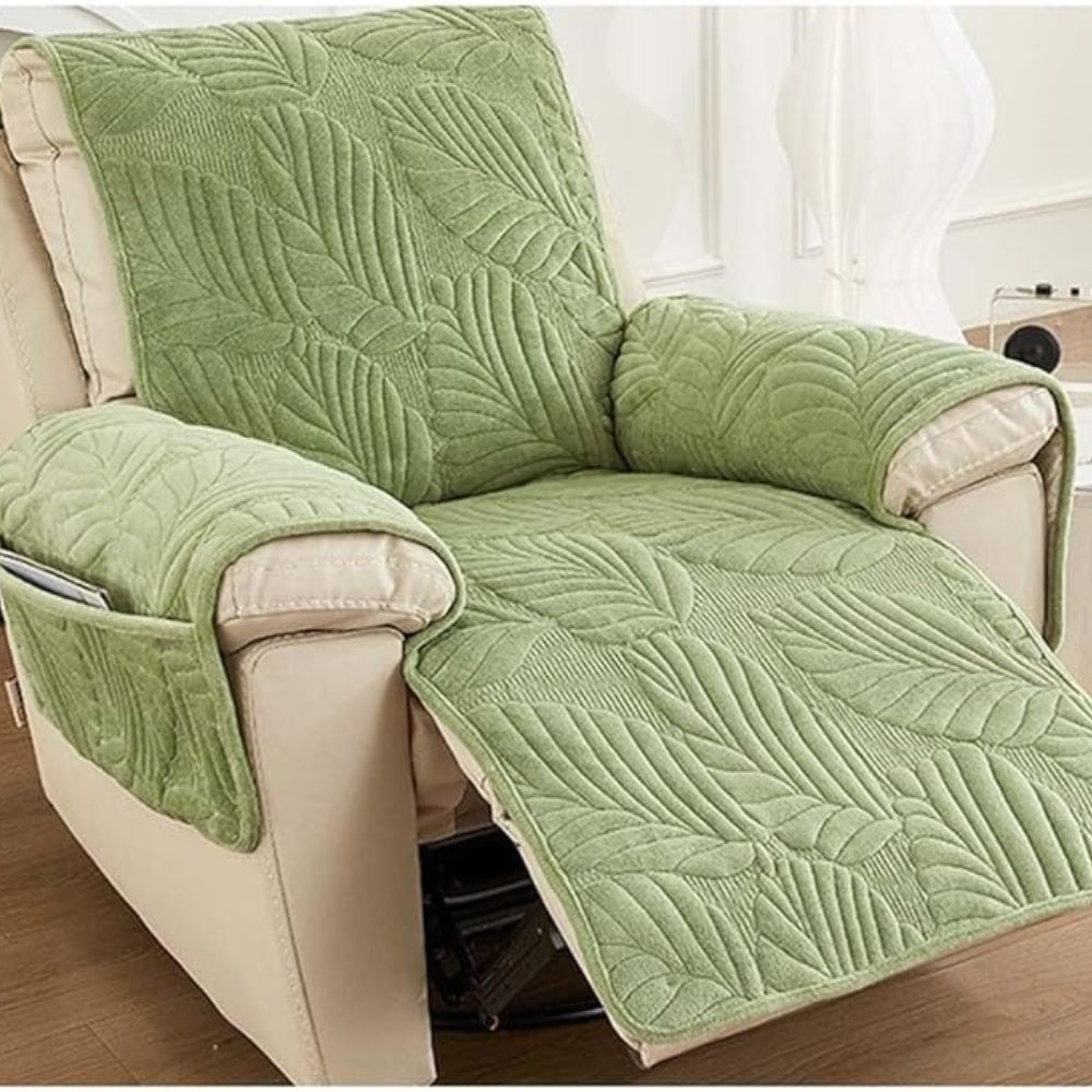 LeafGuard - Universal Leaf Pattern Recliner Cover for Chair Protection, Stretch Fit, Machine Washable 5