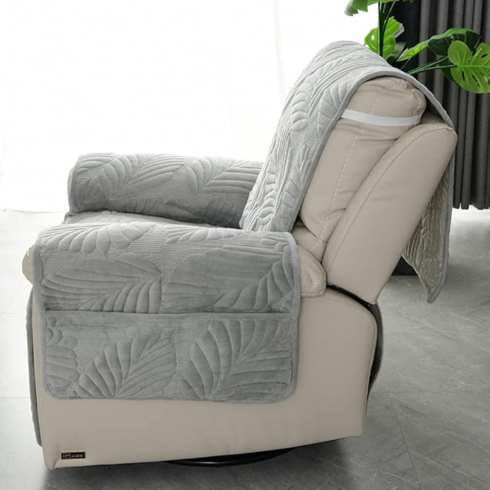 LeafGuard - Universal Leaf Pattern Recliner Cover for Chair Protection, Stretch Fit, Machine Washable 8