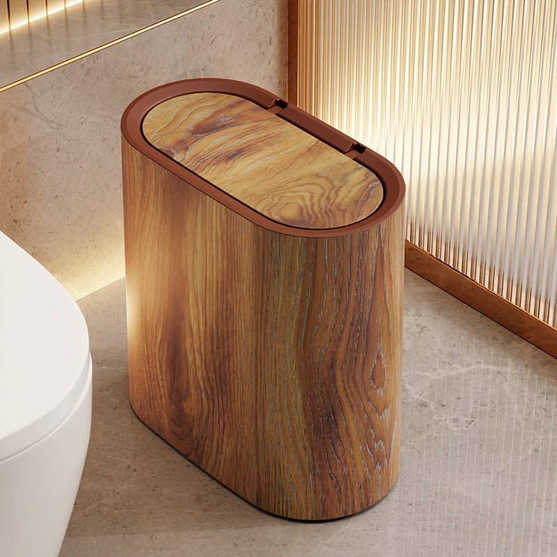MARBLEX - Elegant Oval Marble-Pattern Waste Bin for Modern Interiors 0