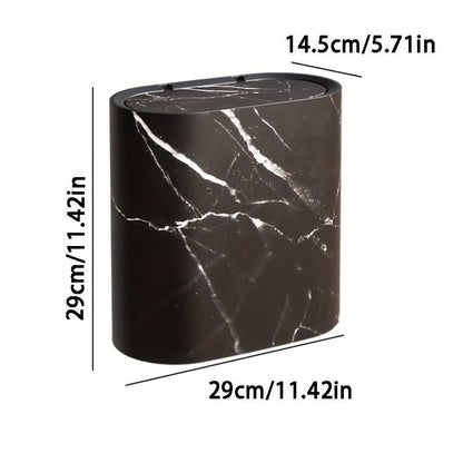 MARBLEX - Elegant Oval Marble-Pattern Waste Bin for Modern Interiors 6