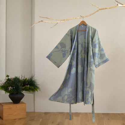 Naturerobe - Organic Cotton Kimono Bathrobe, Reversible Design for Men & Women 4