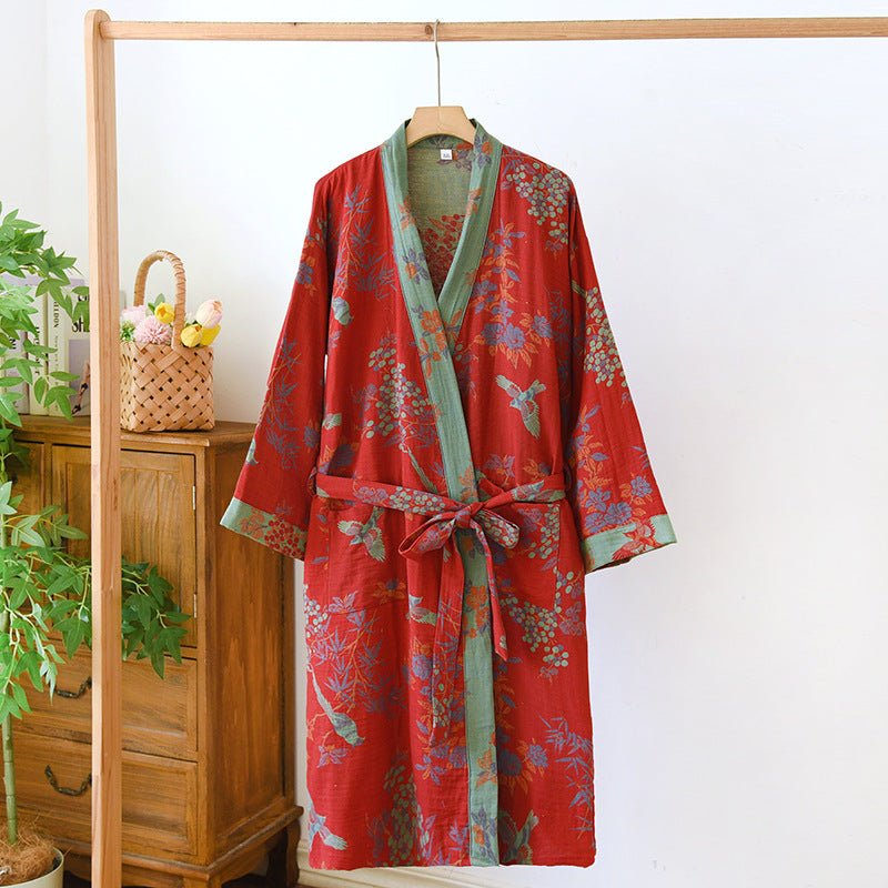 Naturerobe - Organic Cotton Kimono Bathrobe, Reversible Design for Men & Women 5
