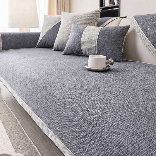COMFYCOVER – Non-Slip Cotton Linen Sofa Throw Blanket for All-Season Comfort