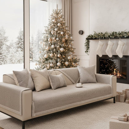 COMFYCOVER – Non-Slip Cotton Linen Sofa Throw Blanket for All-Season Comfort