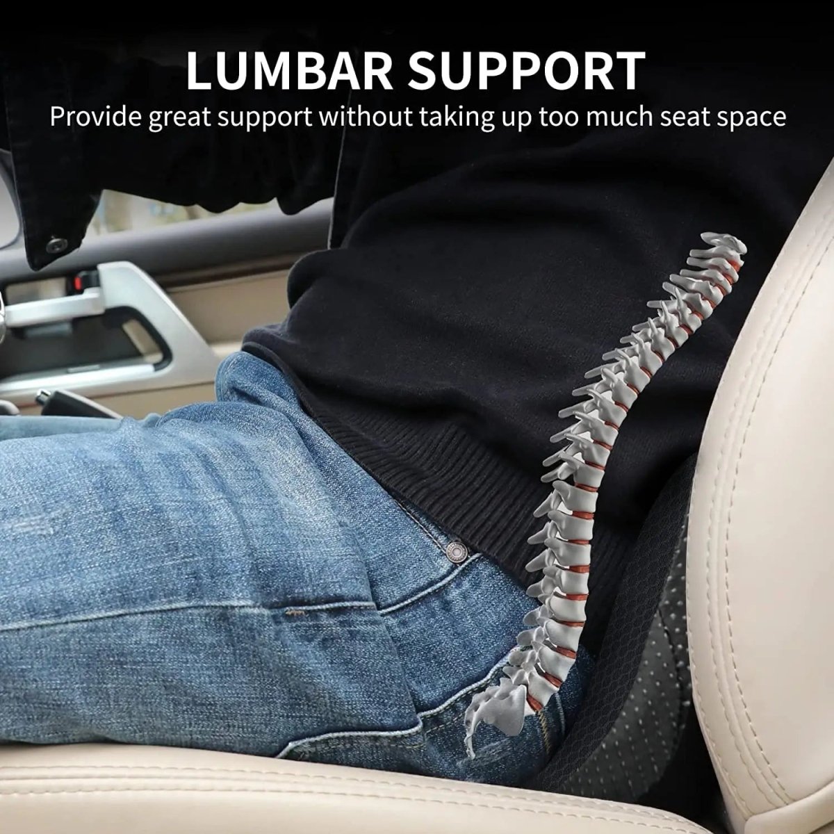 NervoLift - Ergonomic Memory Foam Car Seat Cushion for Sciatica Relief 4