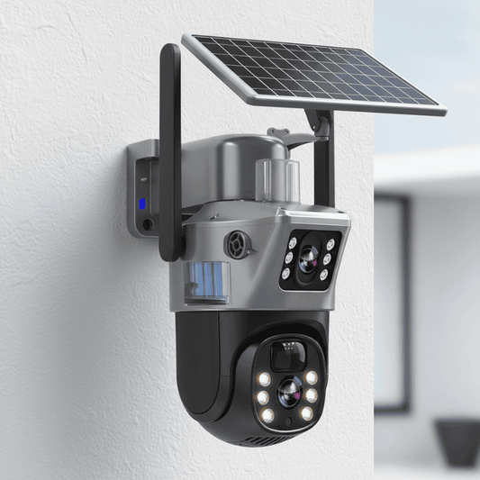 SECUREVIEW – Wireless 4K security camera with solar panel & 360° coverage