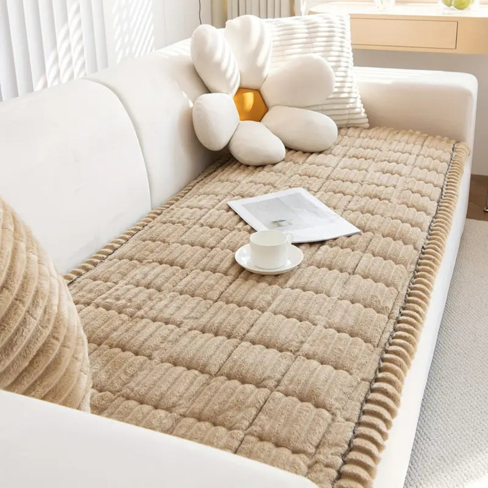 PLEATLIX – Elegant Sofa Cover with Textured Charm and Full Coverage