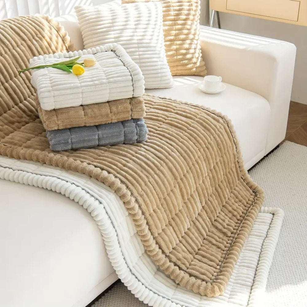 PLEATLIX – Elegant Sofa Cover with Textured Charm and Full Coverage
