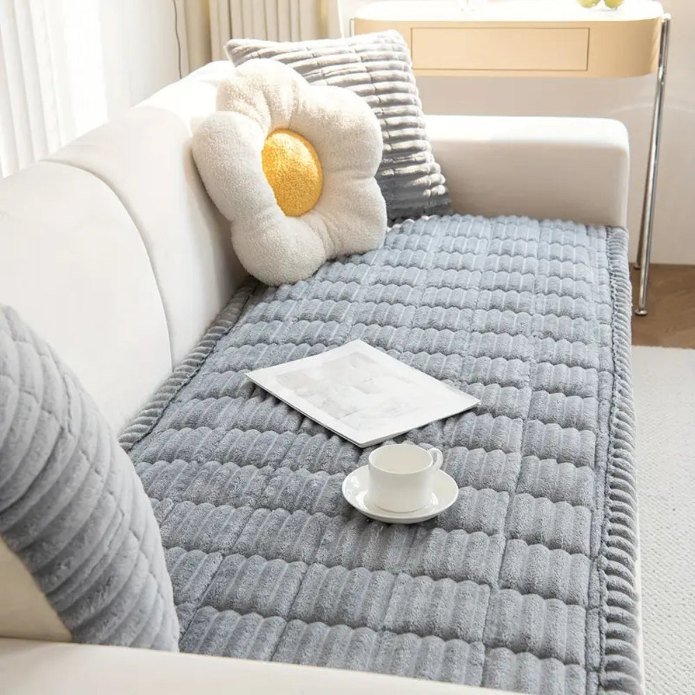 PLEATLIX – Elegant Sofa Cover with Textured Charm and Full Coverage