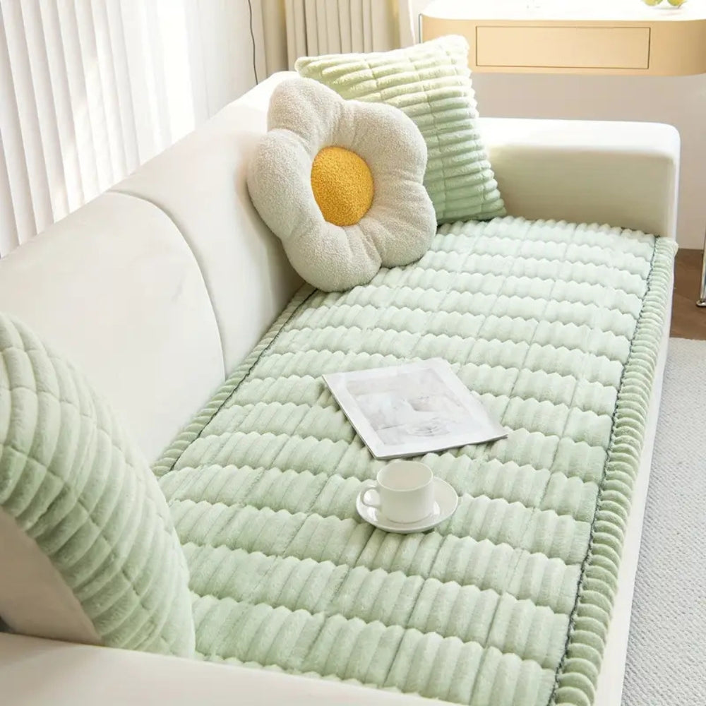 PLEATLIX – Elegant Sofa Cover with Textured Charm and Full Coverage