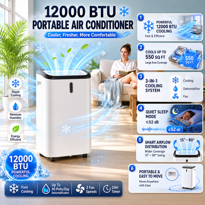 CLIMAFLOW – Portable Air Cooler with Cooling and Dehumidifying Function