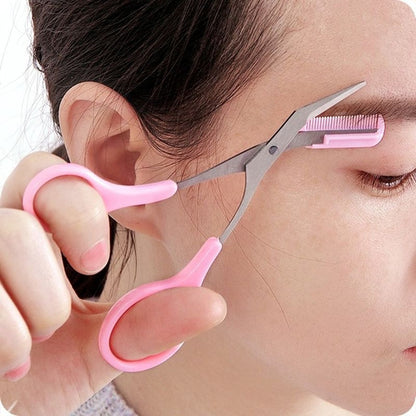 Precision Eyebrow Scissors with Mini Comb - Stainless Steel Brow Grooming Tool 2