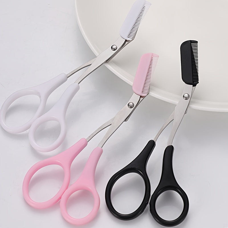 Precision Eyebrow Scissors with Mini Comb - Stainless Steel Brow Grooming Tool 4